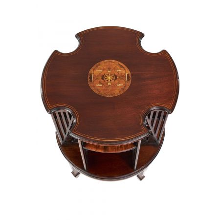 Revolving Bookcase im Sheraton-Revival-Stil mit Intarsien