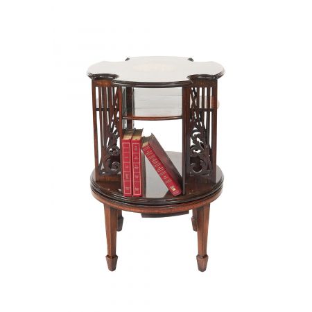 Revolving Bookcase im Sheraton-Revival-Stil mit Intarsien