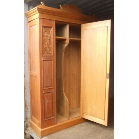 edwardian satin walnut hanging wardrobe ca. 1900 Jh.
