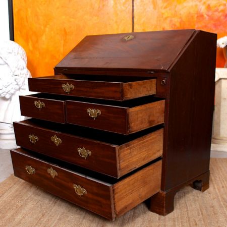 georgian bureau oak mahogany ca.1820 Jh