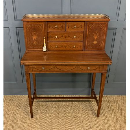 inlaid mahogany bonheur du jour by jas shoolbred & co. ca. 1900 Jh.