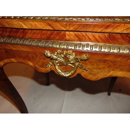 victorian burr yew, kingwood & marquetry bureau de dame ca. 1870 Jh.