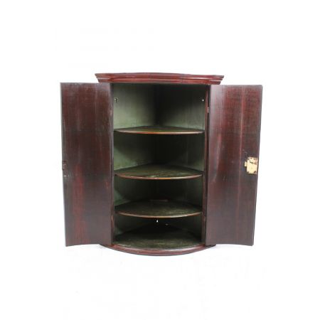 georgian mahogany bow front corner cupboard ca. 1800 Jh.