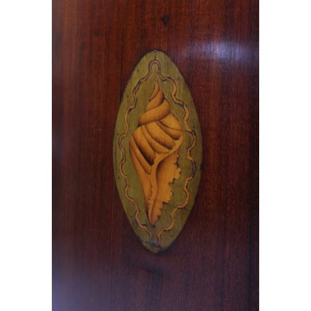 georgian mahogany bow front corner cupboard ca. 1800 Jh.