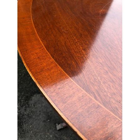 antique mahogany twin pillar extending dining table Antiker Mahagoni Twin Pillar Table, Mahagoni, ca. 1910