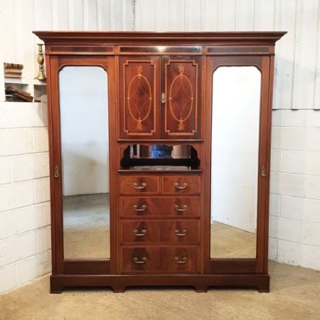 Antiker edwardianischer Kleiderschrank angefertigt ca. um 1900