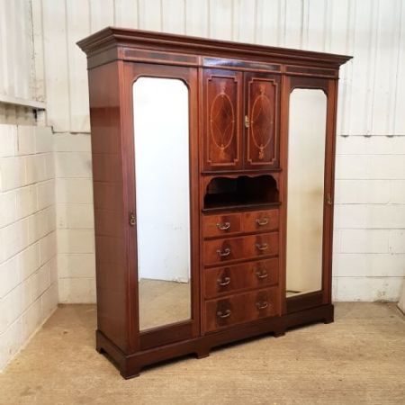 Antiker edwardianischer Kleiderschrank angefertigt ca. um 1900