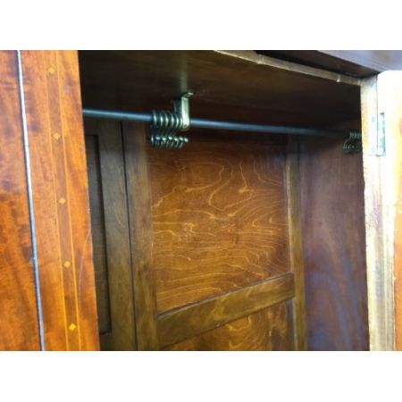 Edwardianischer Kleiderschrank aus Mahagoniholz mit eingebautem Spiegel