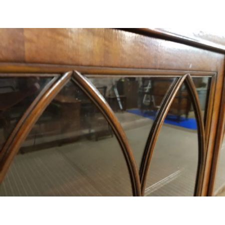 Antikes edwardianisches Breakfront Bücherregal aus Mahagoniholz