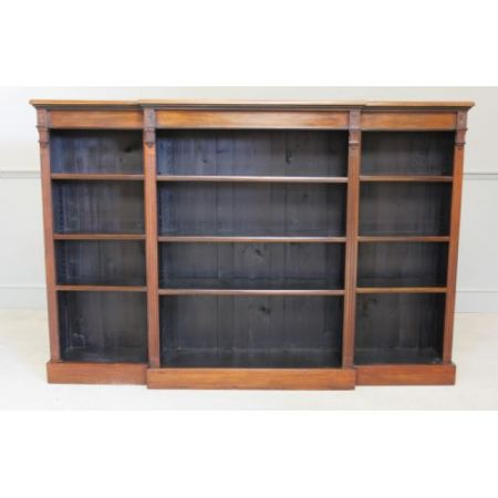 Viktorianisches Breakfront Open Bookcase aus Mahagoni, frühes 19. Jahrhundert