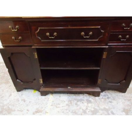 Bücherschrank mit Sekretär aus Mahagoni mit Breakfront