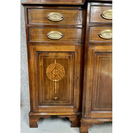 Original antikes Breakfront Bookcase aus Großbritannien, Mahagoni, ca. 1910