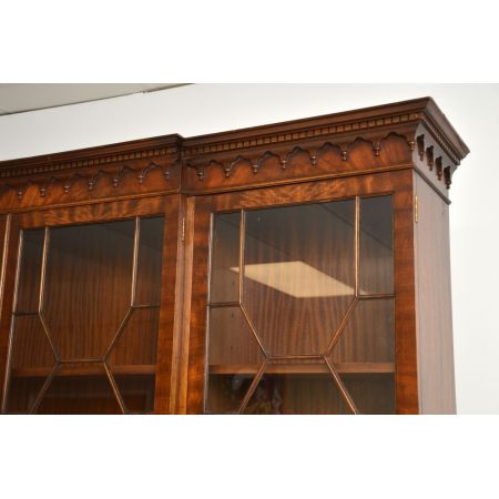 Mahagoni Breakfront Bookcase im georgianischen Stil, Regency Verglasung