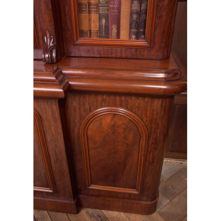 Original viktorianisches Mahagoni Breakfront Bookcase, ca. 1860