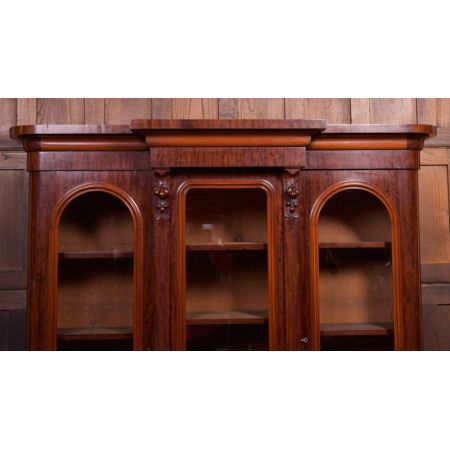 Original viktorianisches Mahagoni Breakfront Bookcase, ca. 1860
