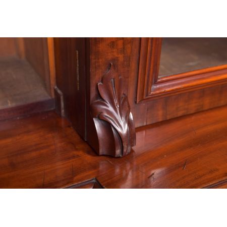 Original viktorianisches Mahagoni Breakfront Bookcase, ca. 1860