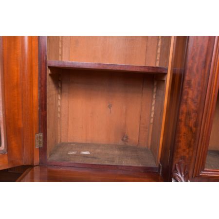 Original viktorianisches Mahagoni Breakfront Bookcase, ca. 1860