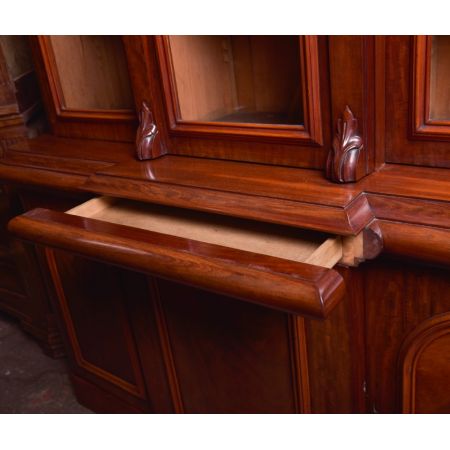 Original viktorianisches Mahagoni Breakfront Bookcase, ca. 1860