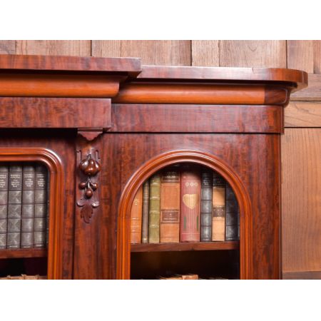 Original viktorianisches Mahagoni Breakfront Bookcase, ca. 1860