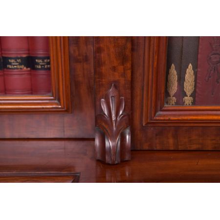 Original viktorianisches Mahagoni Breakfront Bookcase, ca. 1860