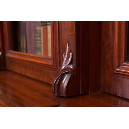 Original viktorianisches Mahagoni Breakfront Bookcase, ca. 1860