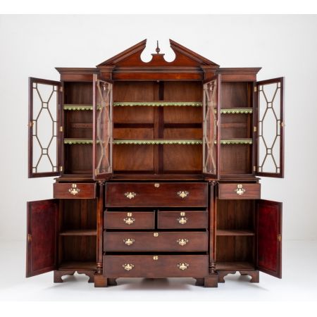 Original antikes Breakfront Bookcase im Georgian Style, ca. 1880