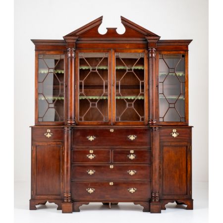 Original antikes Breakfront Bookcase im Georgian Style, ca. 1880