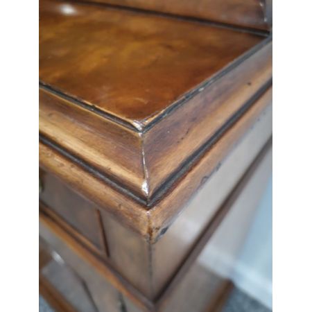 Original antikes Art déco Breakfront Bookcase aus Nussbaum, ca. 1920