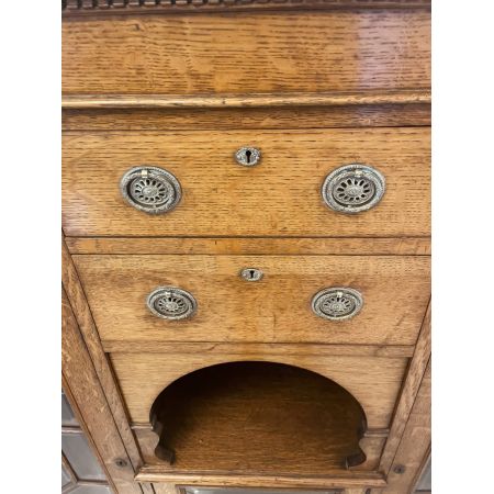 Antike Vitrine aus Eichenholz