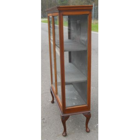 Spätedwardianische Porzellanvitrine aus Mahagoniholz