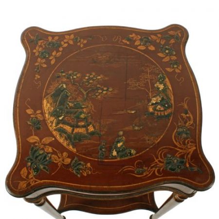 Edwardianischer Chinoiserie Tisch aus Mahagoniholz
