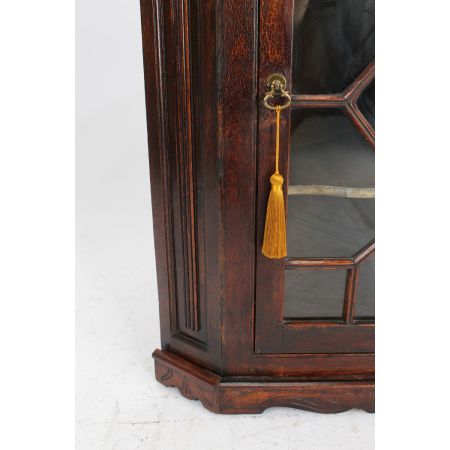 Antiker Hänge-Eckvitrine