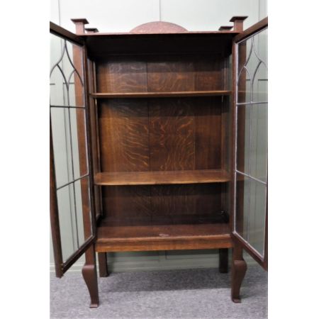 Antike Vitrine aus Eichenholz