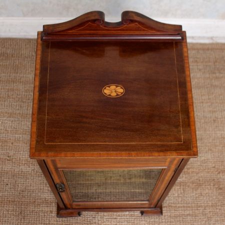 Antiker Musikschrank aus Mahagoni und Palisander