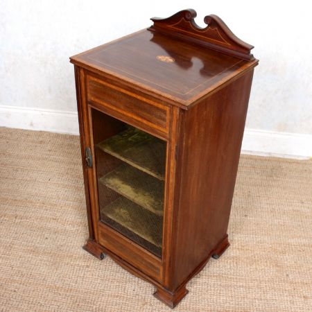 Antiker Musikschrank aus Mahagoni und Palisander