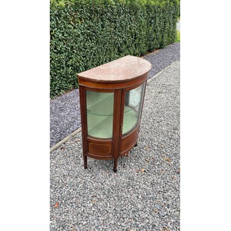 Antike Demi-Lume Vitrine mit Mahagoni Intarsien