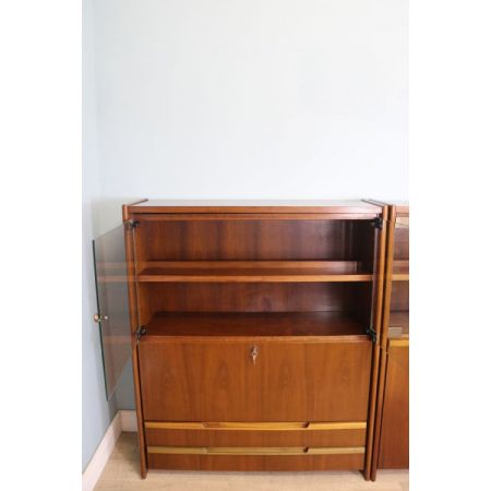 Zweiteiliges Retro Schrankset aus Teakbaumholz