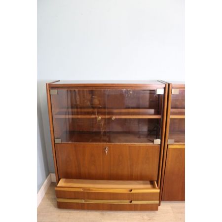 Zweiteiliges Retro Schrankset aus Teakbaumholz