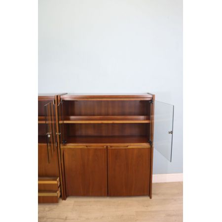 Zweiteiliges Retro Schrankset aus Teakbaumholz