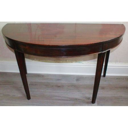 Antiker Demi Lune Beistelltisch aus Mahagoni, englisch