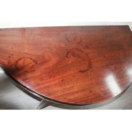 Antiker Demi Lune Beistelltisch aus Mahagoni, englisch