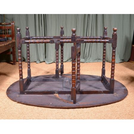 Ovaler Esstisch aus Eichenholz, ca. 1860