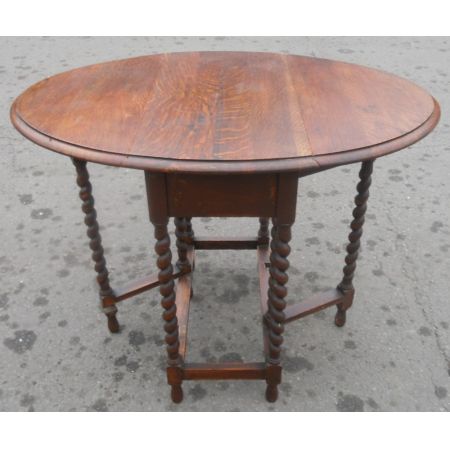 Ovaler Klapptisch / Drop Leaf Table aus Eiche, ca. 1920
