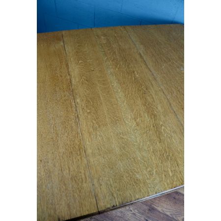 Antiker Arts and Craft Esstisch aus Eichenholz, ca. 1900