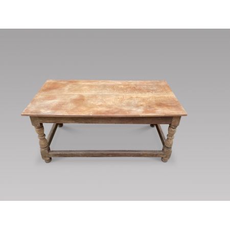 Antiker Esstisch aus gebleichter Eiche, ca. 19. Jahrhundert