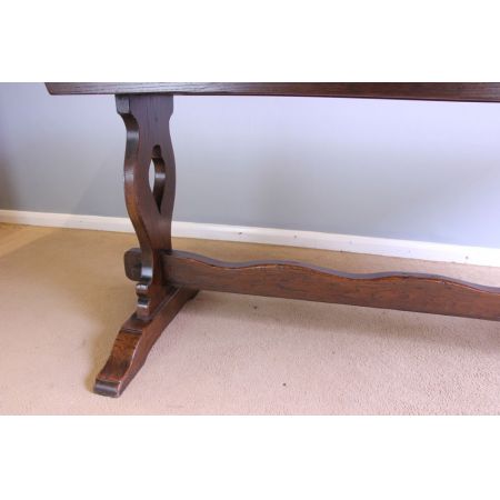 Seltener antiker Landhaus Eichen Esstisch, ca. 1920