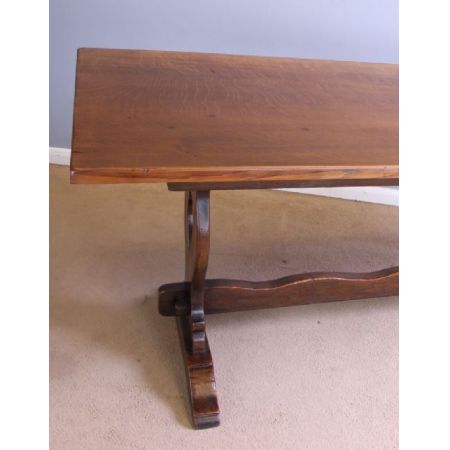 Seltener antiker Landhaus Eichen Esstisch, ca. 1920