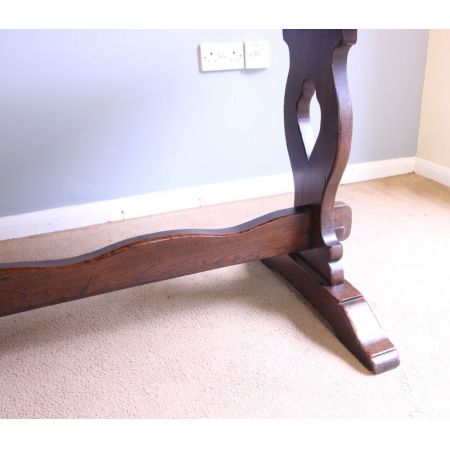 Seltener antiker Landhaus Eichen Esstisch, ca. 1920