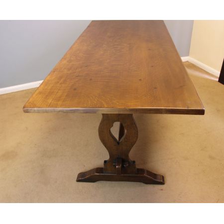 Seltener antiker Landhaus Eichen Esstisch, ca. 1920