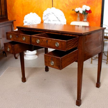 Viktorianischer Twin Pedestal Schreibtisch